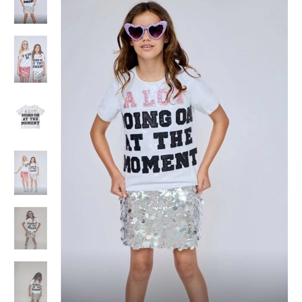Lola + the Boys “A Lot Going On” Sequined T-shirt Size 10.